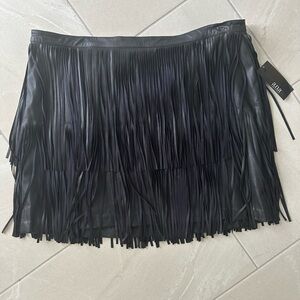 NWT black faux leather mini skirt